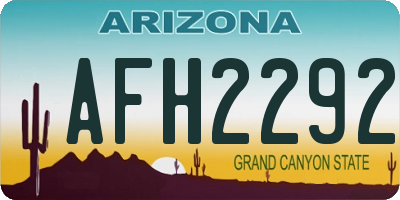 AZ license plate AFH2292