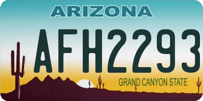 AZ license plate AFH2293