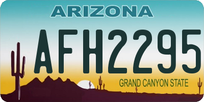 AZ license plate AFH2295