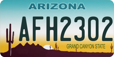 AZ license plate AFH2302