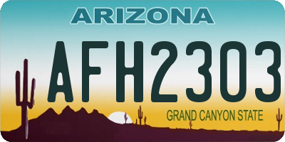 AZ license plate AFH2303