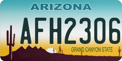 AZ license plate AFH2306