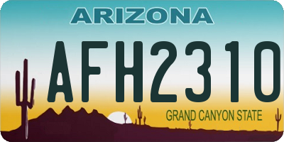 AZ license plate AFH2310