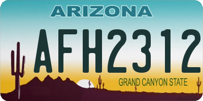 AZ license plate AFH2312