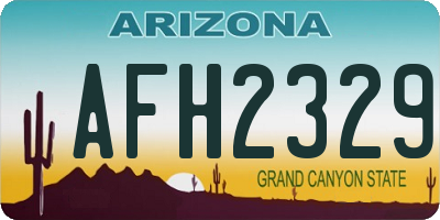 AZ license plate AFH2329