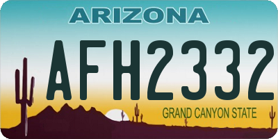 AZ license plate AFH2332