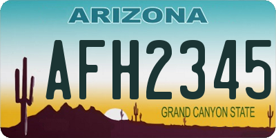 AZ license plate AFH2345