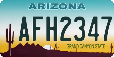AZ license plate AFH2347