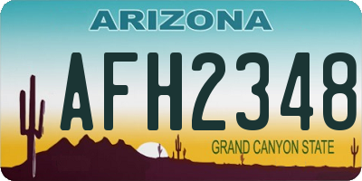 AZ license plate AFH2348