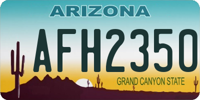 AZ license plate AFH2350