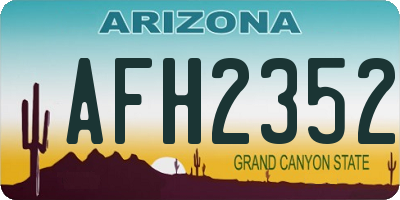 AZ license plate AFH2352