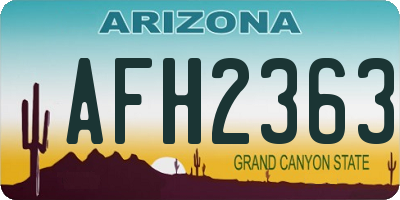 AZ license plate AFH2363