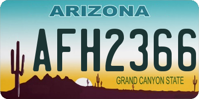 AZ license plate AFH2366