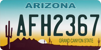 AZ license plate AFH2367