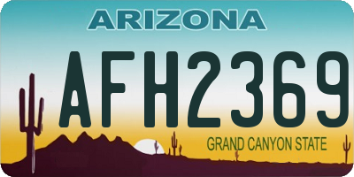 AZ license plate AFH2369