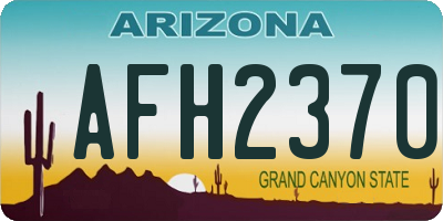 AZ license plate AFH2370