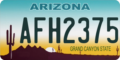 AZ license plate AFH2375