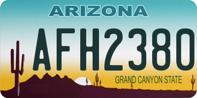 AZ license plate AFH2380