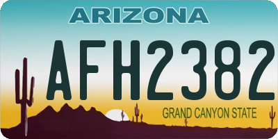 AZ license plate AFH2382