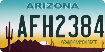 AZ license plate AFH2384