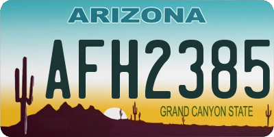 AZ license plate AFH2385