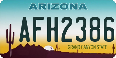 AZ license plate AFH2386