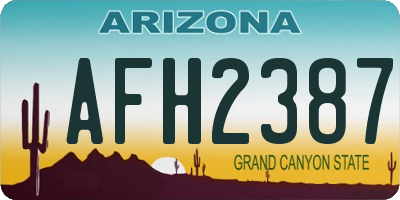 AZ license plate AFH2387
