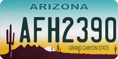 AZ license plate AFH2390