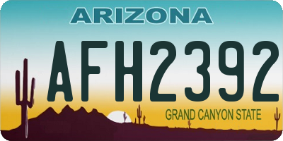 AZ license plate AFH2392