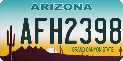 AZ license plate AFH2398