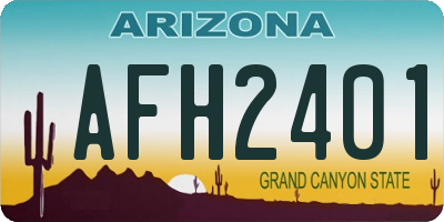 AZ license plate AFH2401