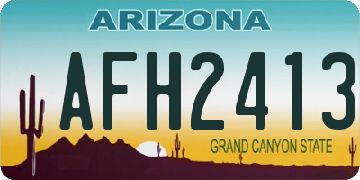 AZ license plate AFH2413