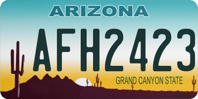 AZ license plate AFH2423