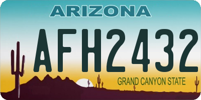 AZ license plate AFH2432