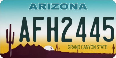 AZ license plate AFH2445