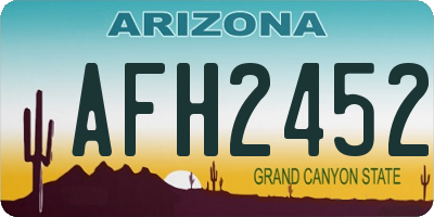 AZ license plate AFH2452