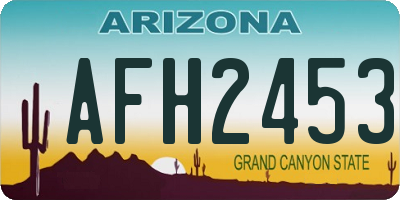 AZ license plate AFH2453
