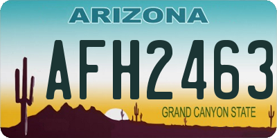 AZ license plate AFH2463