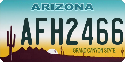 AZ license plate AFH2466