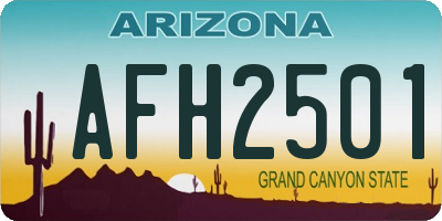 AZ license plate AFH2501