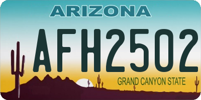 AZ license plate AFH2502