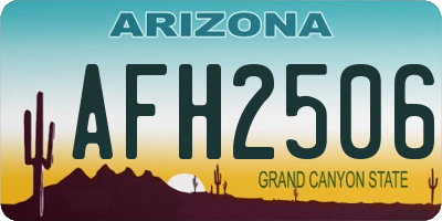 AZ license plate AFH2506