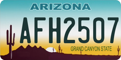 AZ license plate AFH2507