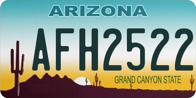 AZ license plate AFH2522