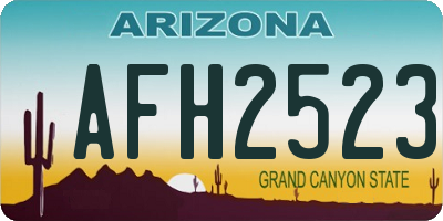 AZ license plate AFH2523