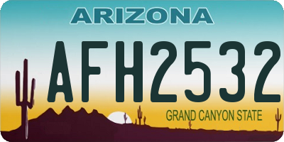 AZ license plate AFH2532