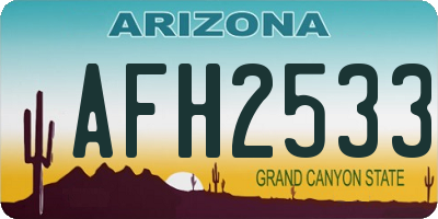 AZ license plate AFH2533