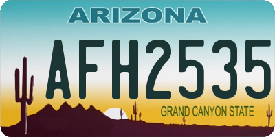 AZ license plate AFH2535