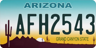 AZ license plate AFH2543