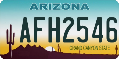 AZ license plate AFH2546